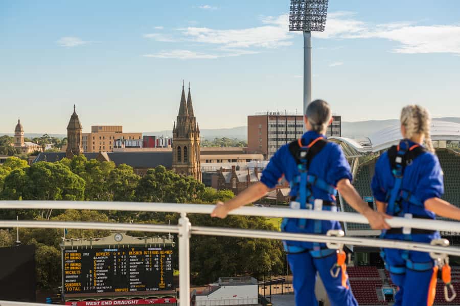 Adelaide: Rooftop Climbing Experience of the Adelaide Oval - Walking the roofline and crossing open grates