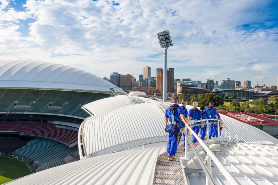 Adelaide: Rooftop Climbing Experience of the Adelaide Oval - The first view from the open deck
