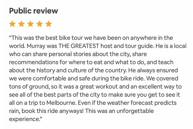 Famous Melbourne City Bike Tour - Melbourne Cricket Ground and Rod Laver Arena