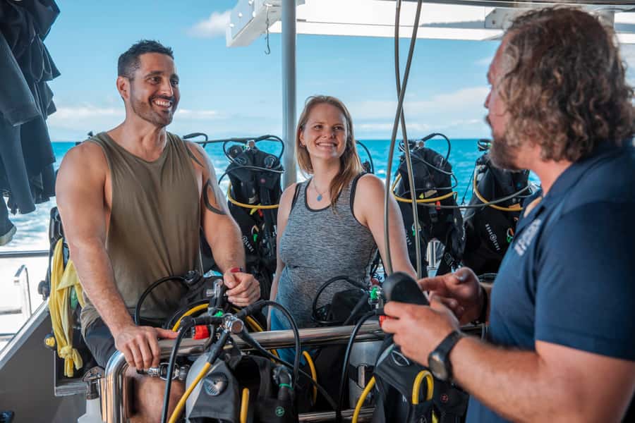 From Cairns: Great Barrier Reef Cruise by Premium Catamaran - Lunch with tropical fruit and practical choices