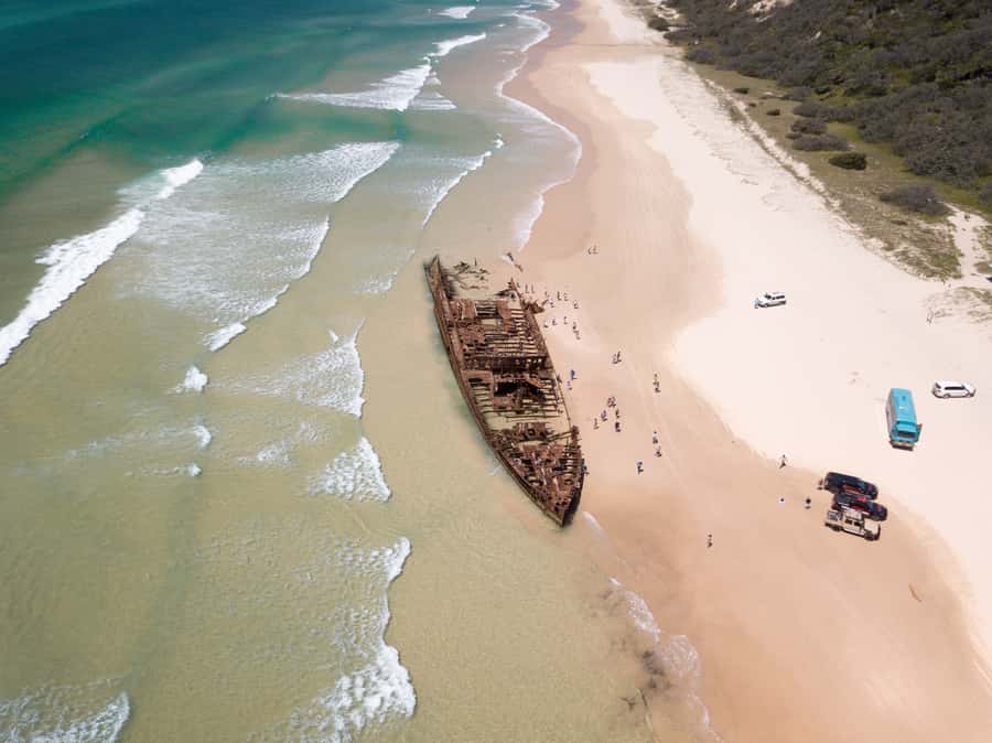 From Hervey Bay: K'gari, Fraser Island Full-Day Coach Tour - The optional scenic flight from the beach