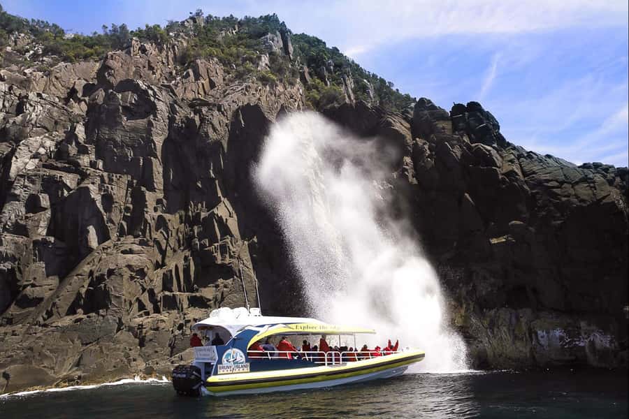 Hobart: Bruny Island Wilderness Coast Eco Cruise with Lunch - Breathing Rock, sea caves, and Friar Rocks