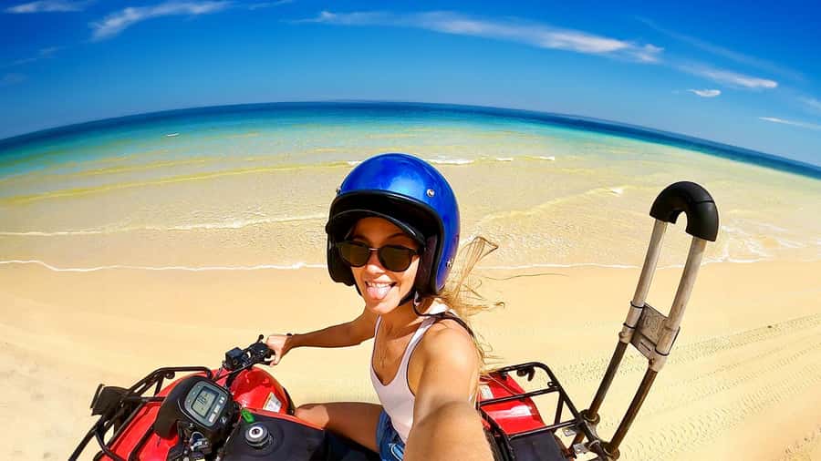 Moreton Island: Tangalooma Day Trip with ATV Quad Bike Tour - From Brisbane to Moreton Island by boat