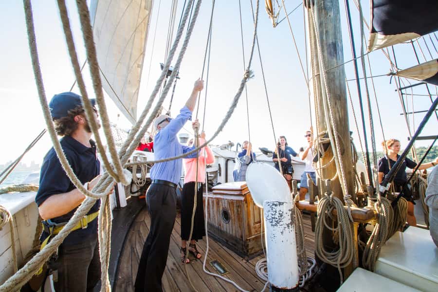 Sydney: Tall Ship Harbour Twilight Dinner Cruise - The crew and the feel onboard